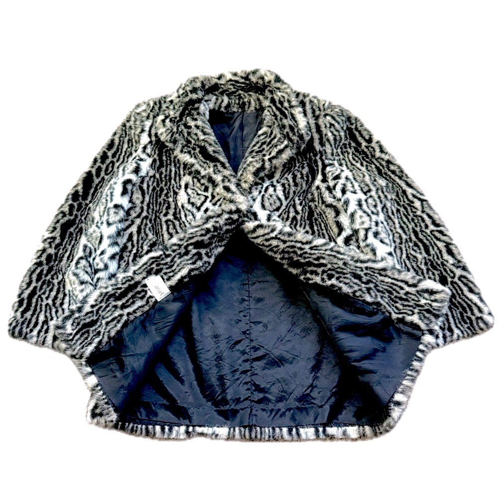 🧥🕺 MARIEL Vintage 70s Luxe Faux‎ Fur Animal Print Coat Jacket | Disco Glam | M